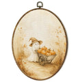 Halloween Ghost Oval Wall Art - Rustic Fall Witchy Pumpkin Canvas Decor - Variation: Ghost 2