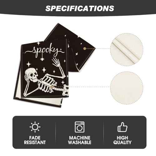 Black 13x60 Inch Halloween Table Runner - Artoid Mode Home Decor