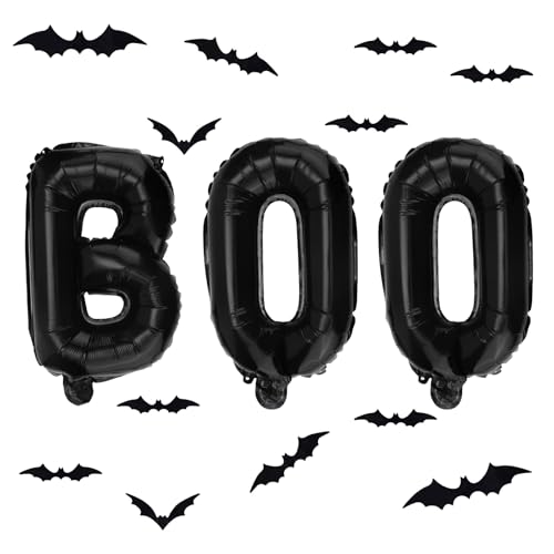 Halloween Balloons and 3D Bat Decor Set - Spooky Party Supplies