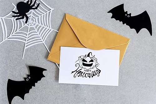 Halloween Clear Stamps for Card Making Ghost Pumpkins Bats & Words - Halloween Words Variation