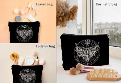 Moth Head Makeup Bag - Gothic Witchy Cosmetic Organizer for Women