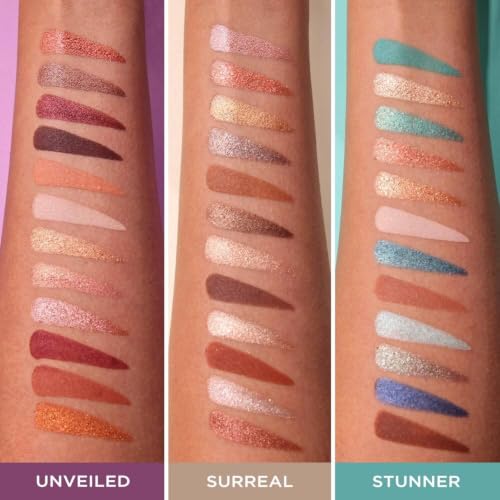 12-Color Eyeshadow Palette - Vibrant Matte & Shimmer Shades, Teal - Stunner Variation