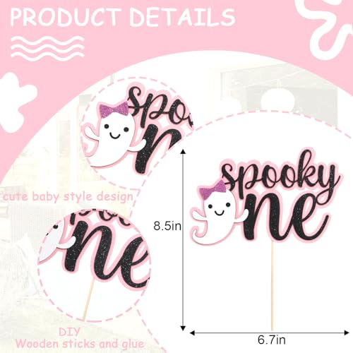 Spooky 1st Birthday Cake Topper Halloween Party Decoration Glitter
