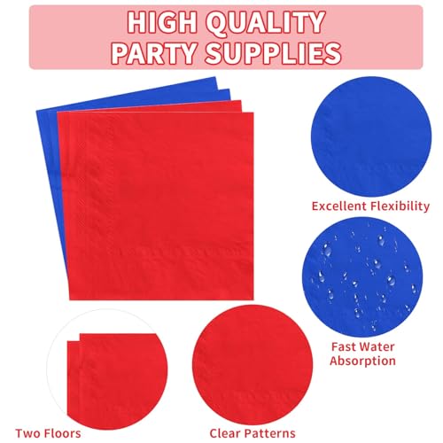 Red & Blue Birthday Party Supplies Set for 24 Guests - Serves 24