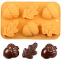 6 Cavity Halloween Thanksgiving Silicone Chocolate Molds - Food Grade, Non-Stick