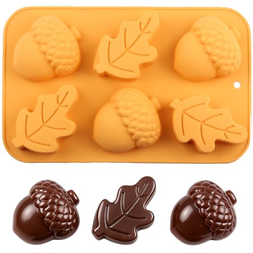 6 Cavity Halloween Thanksgiving Silicone Chocolate Molds - Food Grade, Non-Stick
