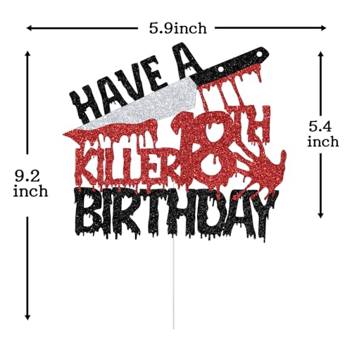Have a Killer 18th Birthday Cake Topper Halloween Zombie Vampire Glitter - Variation 18