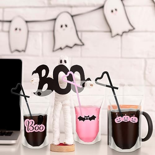 Witch Time Halloween Drink Pouches Set with Straws - 24 Pack