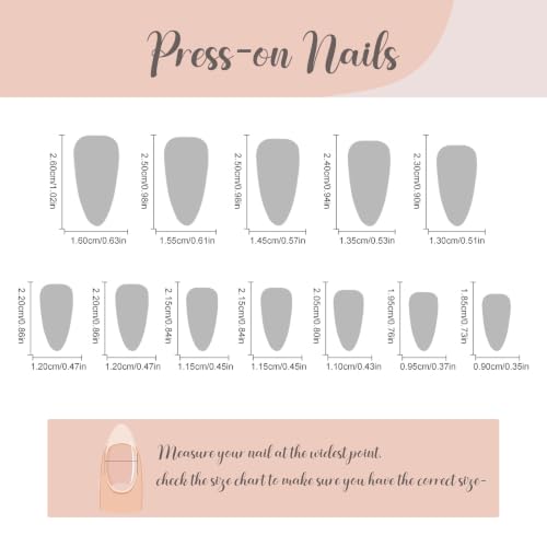 BABALAL Medium Almond Fake Nails - Tortoise Leopard Star Y2K French Tips - ANU00-08