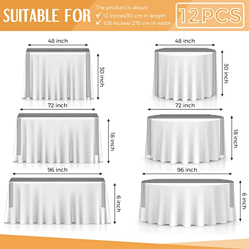 12 Pack Black and White Striped Table Runner - 12 x 108 Inches - Polyester
