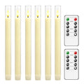 Ivory Flameless Taper Candles with Remote & Timer 6 Pack - Safe LED Holiday Decor