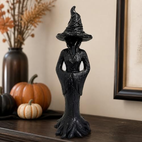 Gothic Halloween Witch Statue - 11.8-Inch Resin Fantasy Decor Figurine
