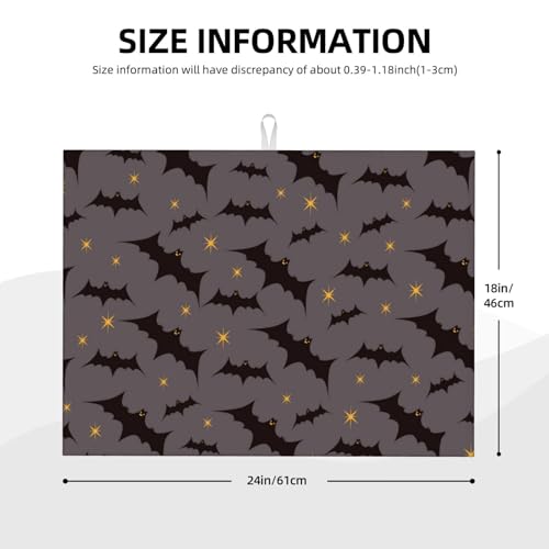 Star Bats Witchy Dish Drying Mat for Kitchen Counter - Large 18x24 Microfiber
