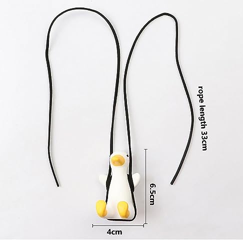 Cool Duck Swing Car Pendant - Cute Animal Rearview Mirror Ornament, Car Interior Decor