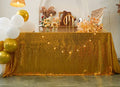 Gold Sequin Tablecloth 90x132 Inch Glitter Rectangular Table Cover - Gold / 132" x 90"