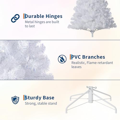 4ft White Christmas Tree with 150 LED Lights and 288 Branch Tips - Indoor Outdoor Holiday Decor - Garvee