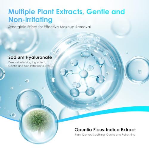 Liquid Makeup Remover Swabs for Waterproof Eye & Lip Makeup - 50 Pack
