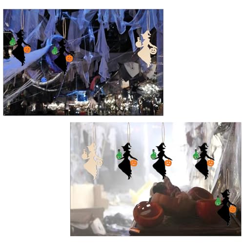 Wooden Potion Bottle Witch Halloween Ornaments - Unfinished Craft Set, 20 Pieces