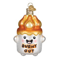 Old World Christmas Burnt-Out Marshmallow Glass Ornament for Christmas Tree - Handcrafted Holiday Decoration