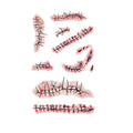 Halloween Zombie Fake Blood Tattoos - 20 Sheets Realistic Wounds & Scars for Costume & Cosplay