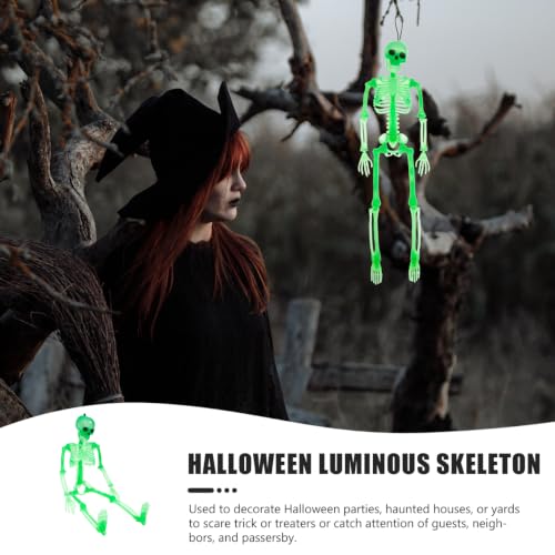 Luminous Halloween Skeleton Pendant Decor Green Glow Horror Prop
