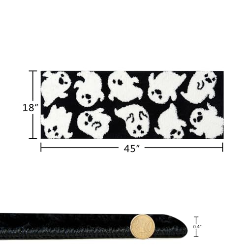 Ghost Halloween Bathroom Runner Rug 18x45 Inches Non Slip Microfiber Decor