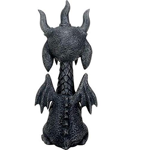 Dark Grey Gothic Gargoyle Guardian Statue for Desk & Shelf Decor