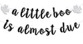 Halloween Baby Shower Banner - 'A Little Boo is Almost Due' Decoration, Fall Themed Party Decor