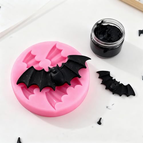 Halloween Bat Silicone Mold for Chocolate Gummy Candy Ice & Cake Decor - 8 Cavities with Variation