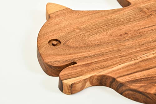 Wooden Shaped Cutting Board for Kitchen - Squirrel Charcuterie Platter, Cheese Serving, Halloween & Christmas Gift - 11x12 Inches