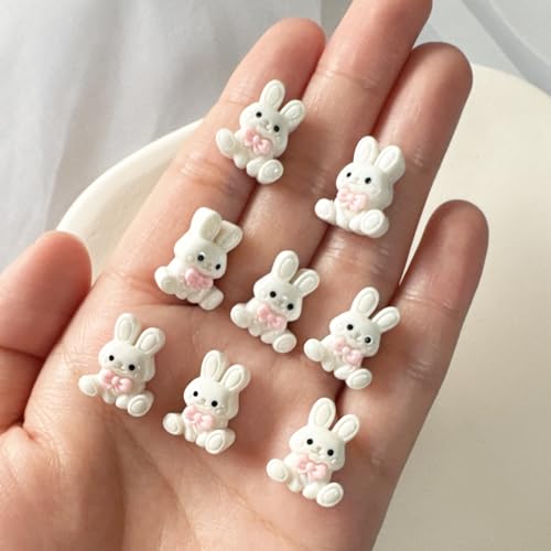 30Pcs Bunny Nail Art Charms - 3D Easter Rabbit Nail Decorations for Acrylic Nails