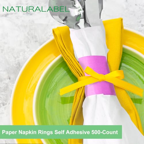 Self-Adhesive Napkin Bands Pink Pack of 500 - Disposable Tableware Accessories