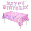 Pink Lightning Kpop Birthday Decorations Set Banner & Tablecloth
