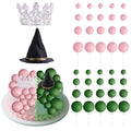 Witch Theme Cake Topper Set with Hat Crown & Balloons for Halloween & Birthday