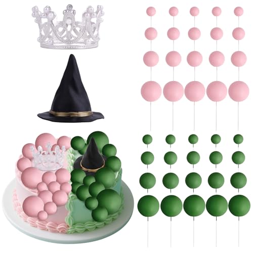 Witch Theme Cake Topper Set with Hat Crown & Balloons for Halloween & Birthday