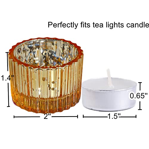 Mercury Gold Votive Candle Holders - 24pcs Christmas Decorations - VOHO