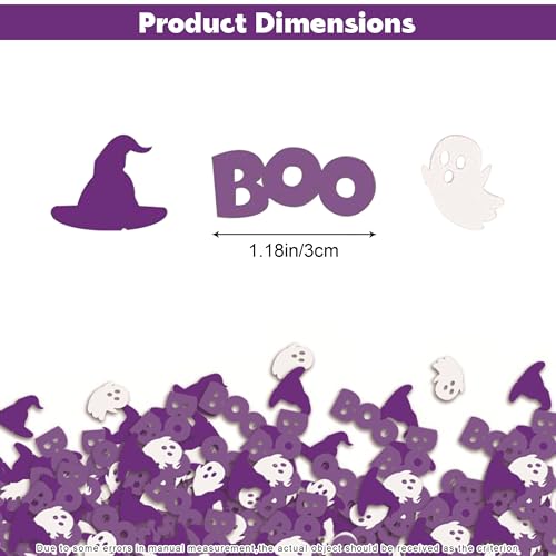 Halloween Confetti Decorations 100Pcs Party Table Scatter - Ghost Witches BOO