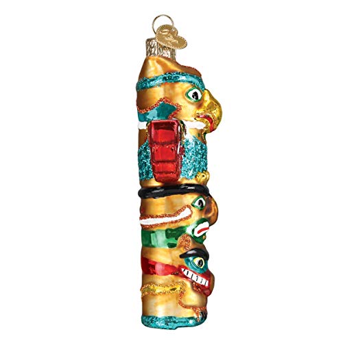 Handcrafted Glass Totem Pole Ornament - Native American Holiday Decor