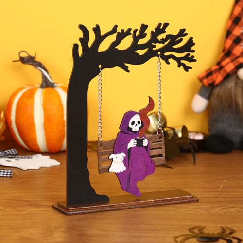 Halloween Desktop Swing Decor Grim Reaper - Spooky Gothic Fall Ornament