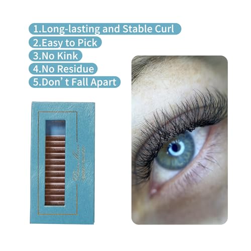 DeceMars 2D Y Shaped Russian Volume False Eyelashes Brown 0.07mm, 8-14mm Mix