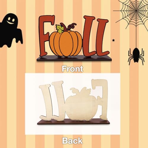 Fall Pumpkin Wooden Table Sign Halloween Farmhouse Decor