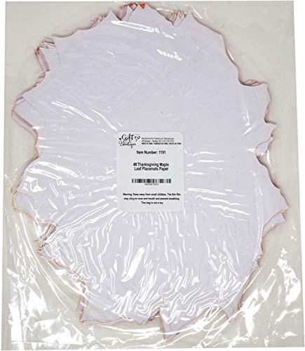 Fall Leaf Place Mats - 48 Orange Maple Disposable Table Decor for Thanksgiving