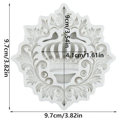 Baroque Scroll Lace Fondant Mold Crown Silicone Cake Decorating Tool - Style J