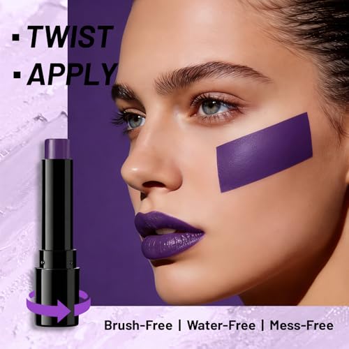 Purple Oil-Based Face & Body Paint Stick - Lavender Violet, Long-Lasting, Vegan, Easy Application