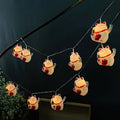 Lucky Cat Fairy String Lights - 10 LED Battery Operated Cat-Shaped Lights for Kids Room & Party Decor