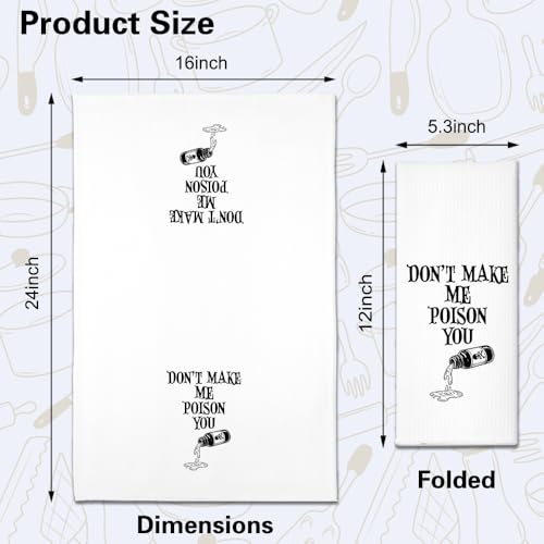 Poison Don’t Make Me Poison You Kitchen Towel Set - Funny Halloween Decor, 2 Pack