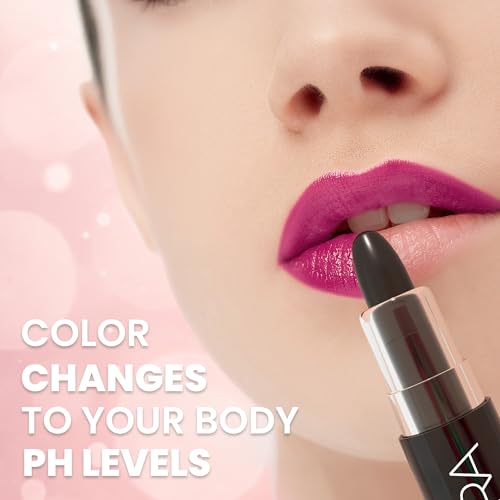 Black Color Changing Lipstick for Women - Long Lasting Moisturizing Cream Lipstick, Smudge Proof, Easy Application