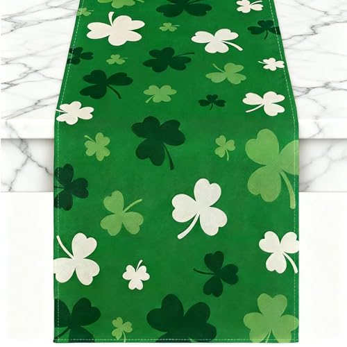 St. Patrick's Day Table Runner 72x13 Inches Shamrocks Festive Home Decor