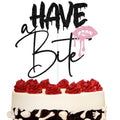 Black & Pink Glitter Zombie Cake Topper - Have A Bite Halloween Party Décor