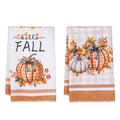Fall Pumpkin Kitchen Towels - Autumn Dish Hand Towels Set of 2